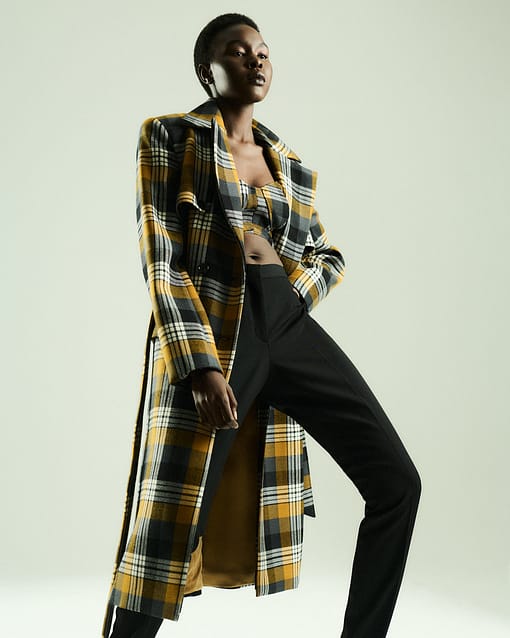 Checkered Oversized Trench Coat - Monique Singh