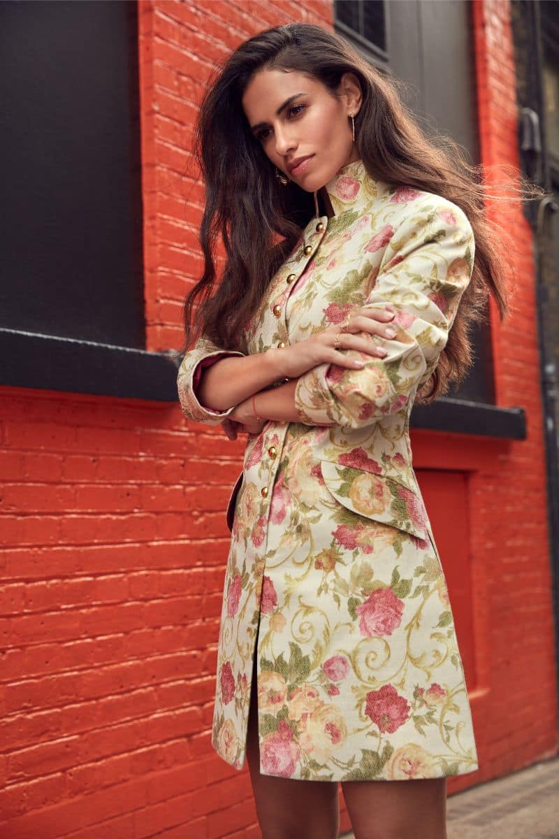Romantic Flowerbed Jacquard Tailored Coat ǀ Monique Singh