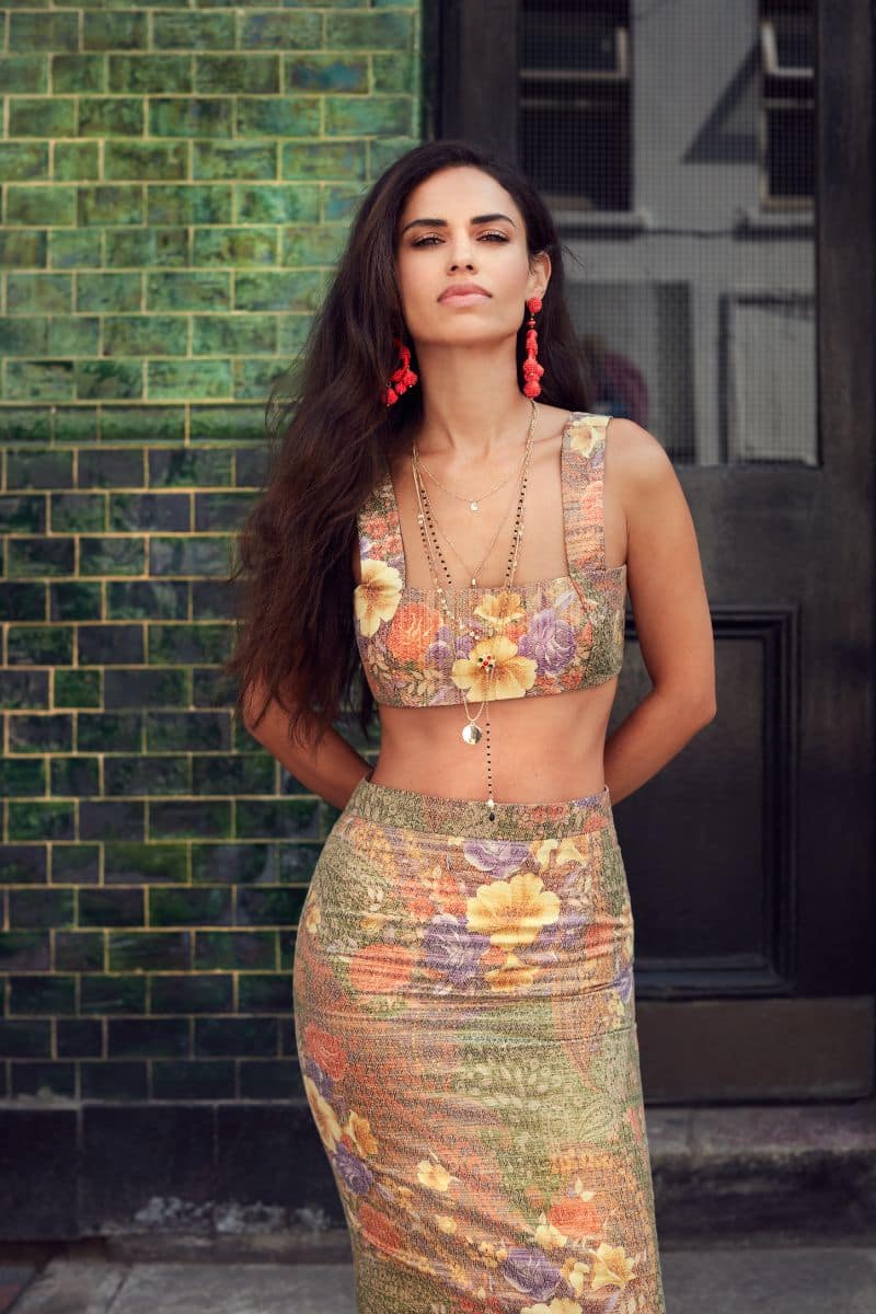 Ethereal Floral Jacquard Crop Top ǀ Monique Singh